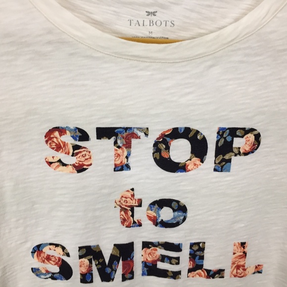 Talbots Stop to Smell the Roses Cotton Tee - Picture 5 of 15